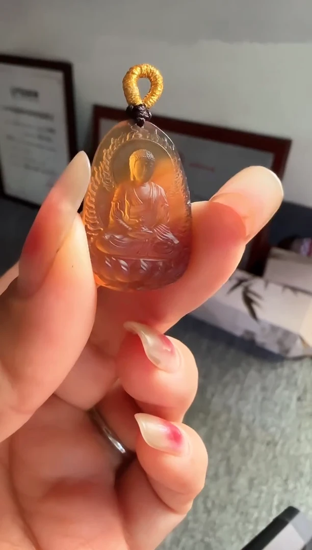 琥珀颈饰未镶嵌#62缅甸琥守护神吊坠