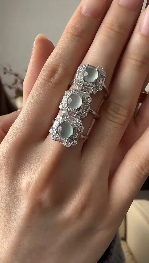 【闪购商品】翡翠戒指银S925镶嵌没有鉴赏期 戒指 多样性发其一