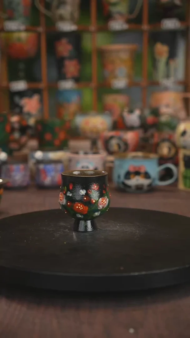 紫砂油画手绘釉下彩