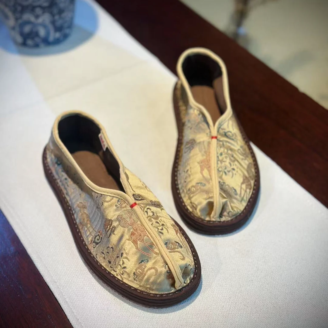 2025春上新（财鹿）新中式时尚百搭低帮软底透气休闲国潮手工布鞋