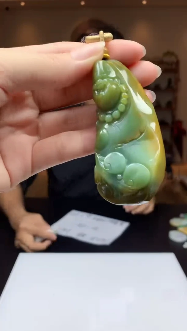定制翡翠未镶嵌1087ry-毛货挂件17