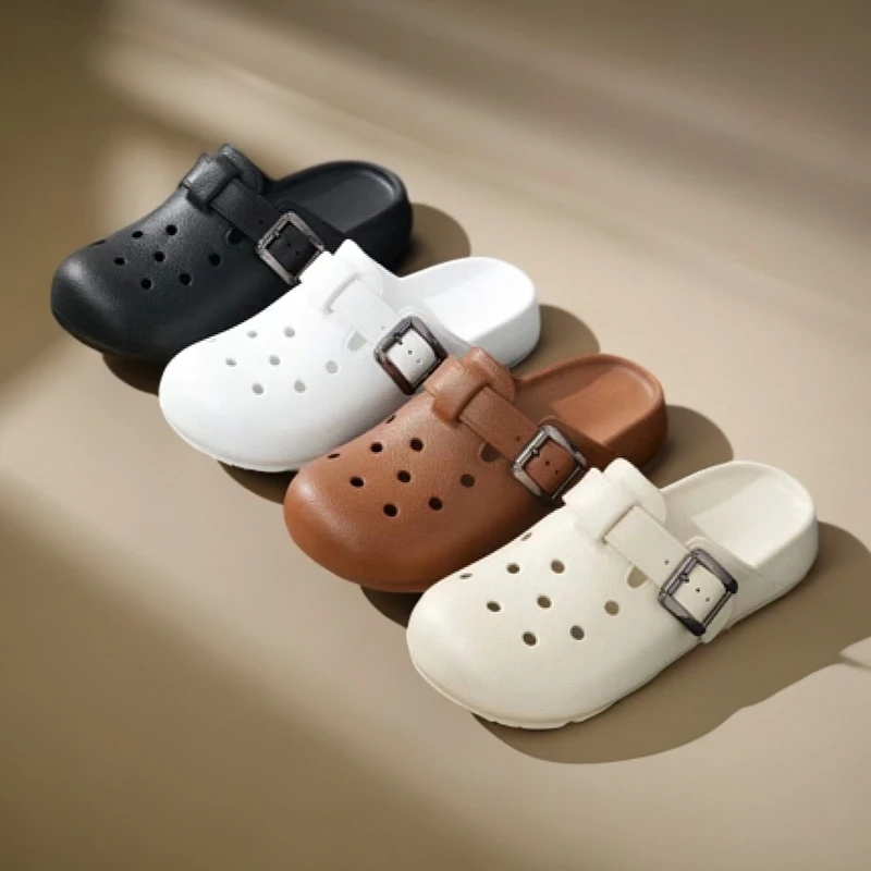 2500休闲平底包头拖舒适韩版半拖凉拖鞋厚底时尚防滑夏季百搭包头