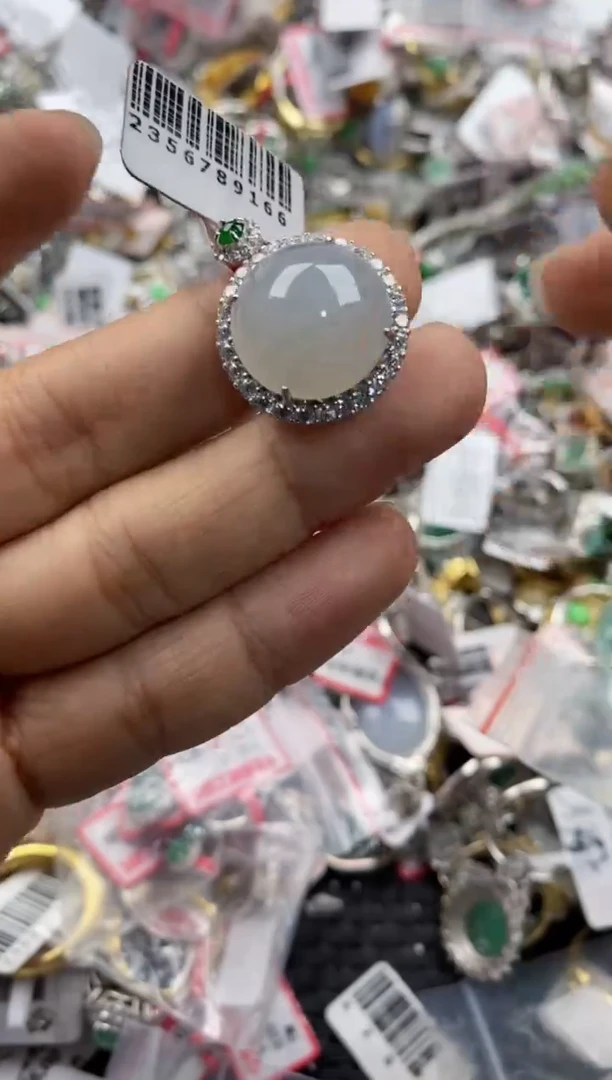 银S925镶嵌戒指翡翠888                6