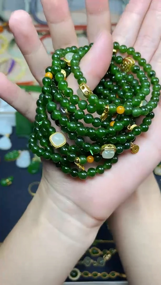 手串未镶嵌和田玉碧玉手串多样性拍一发一06