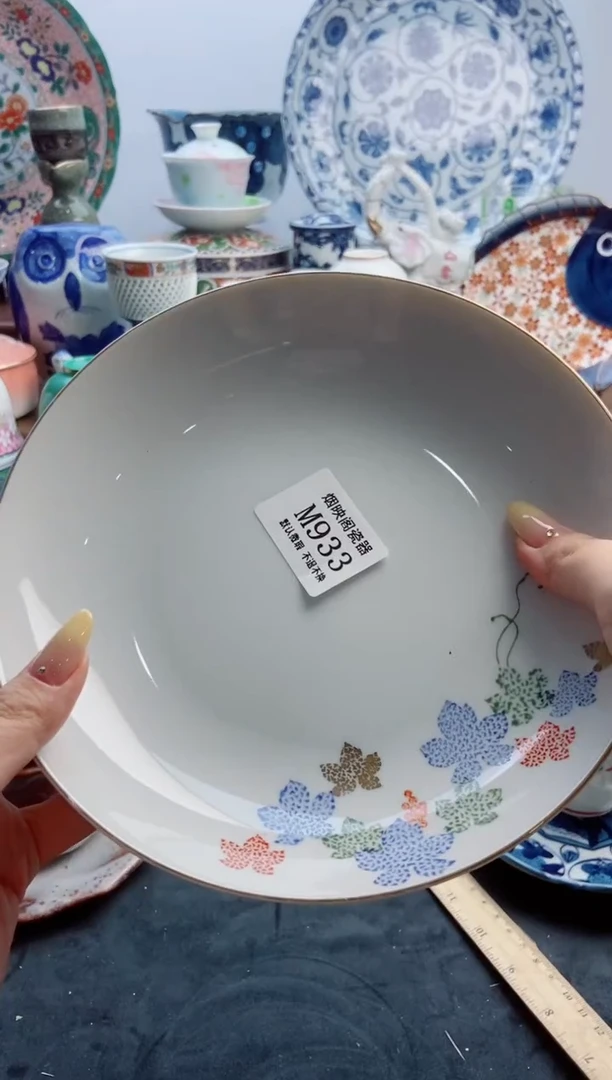瓷片四**情933 5只盘默认微瑕，满25包邮。
