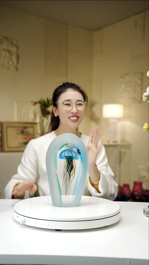 手工艺品琉璃宝石蓝单头磨砂款摆件