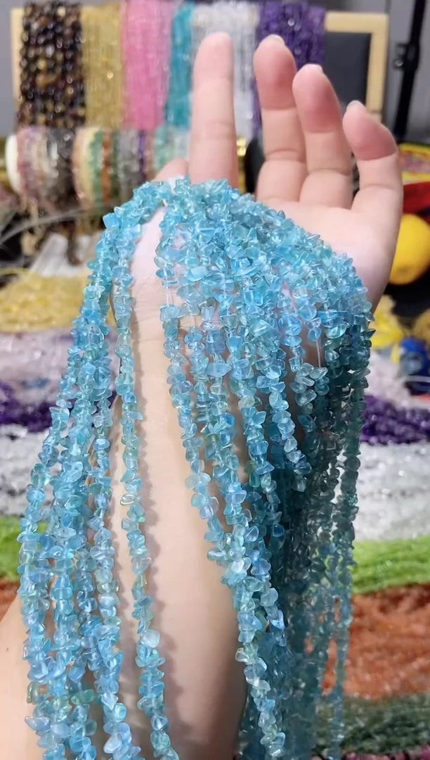 未镶嵌珠宝半成品水晶小蓝磷灰