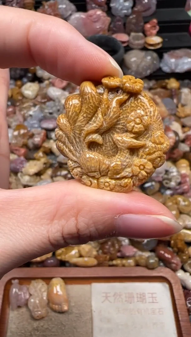 颈饰未镶嵌硅化珊瑚（珊瑚玉）386