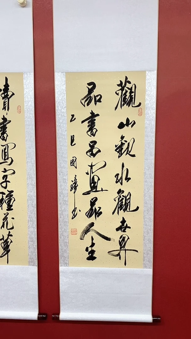 书法观山观水 三尺竖卷轴姚国璋