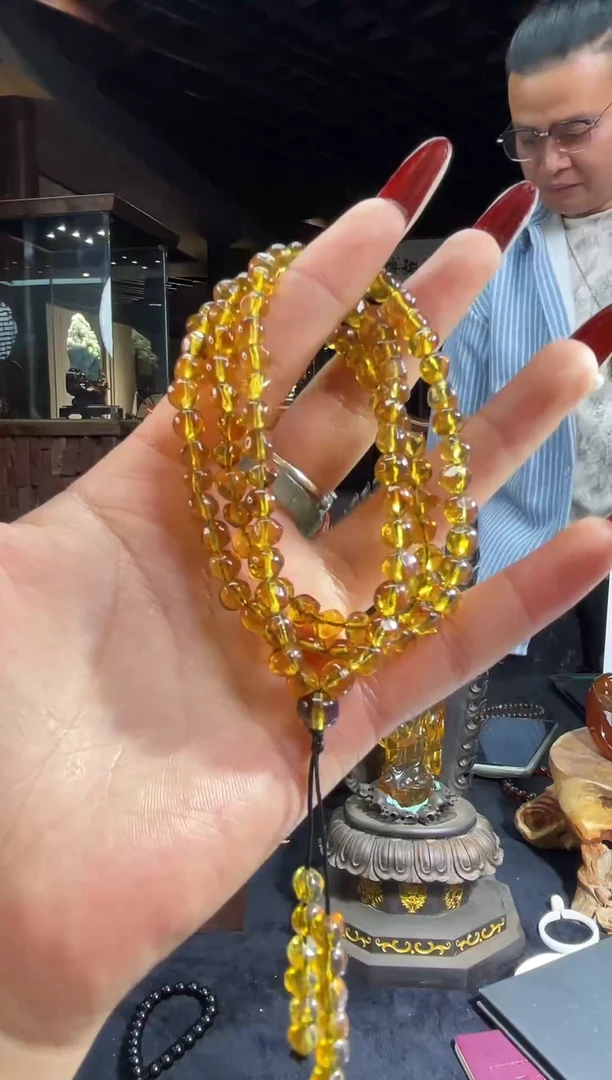 琥珀颈饰未镶嵌缅甸琥珀随型108