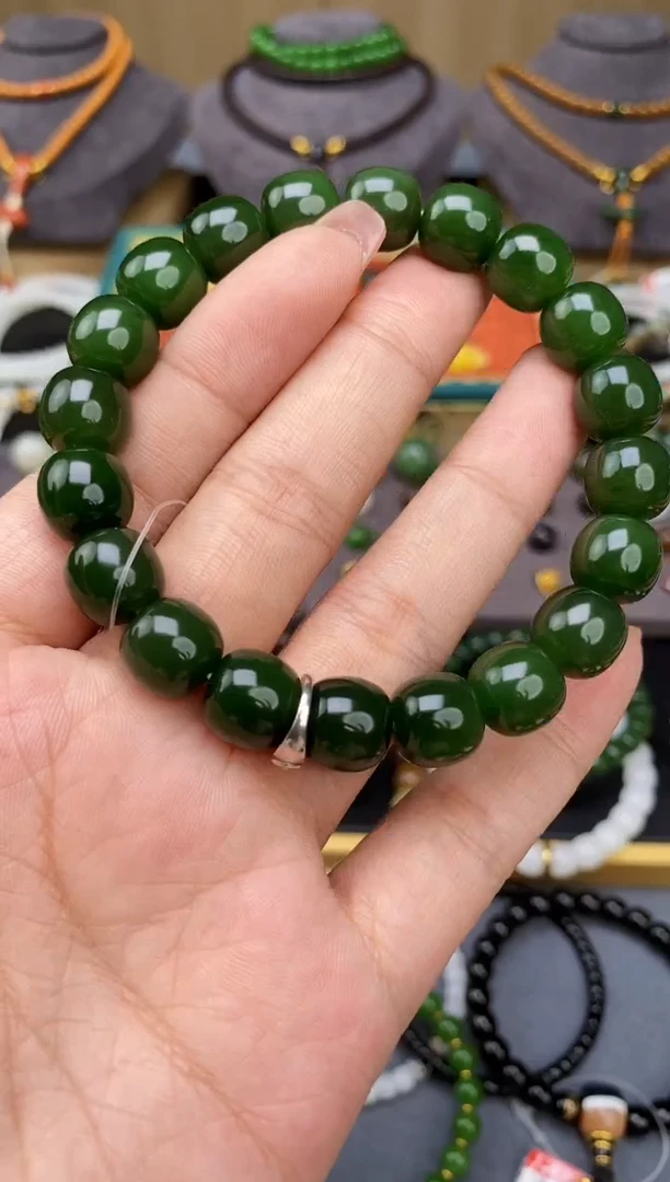 未镶嵌和田玉挂件碧玉老型手串