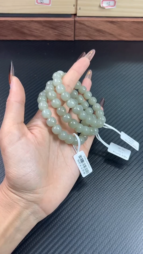 未镶嵌手串和田玉且末蓝微色差卡9*10k多样性发货拍一发一