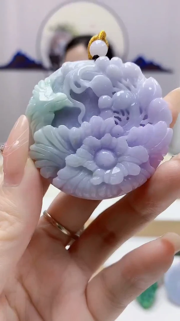 未镶嵌定制翡翠4852DD-毛货挂件10