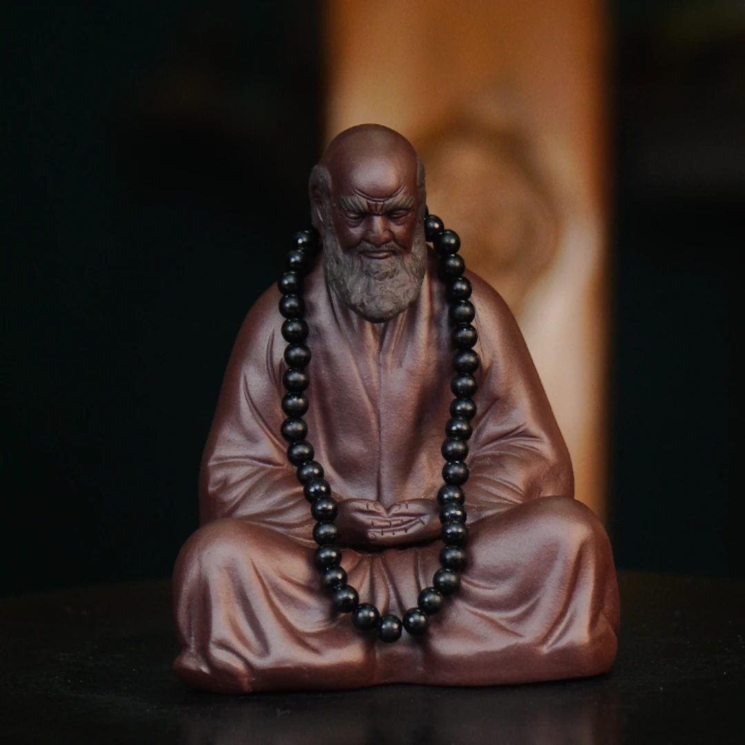 双色达摩（带佛珠）宜兴紫砂