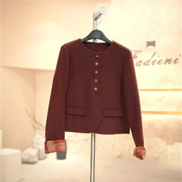 550【100绵羊毛】高级感复古撞色双面呢短款时尚百搭毛呢外套