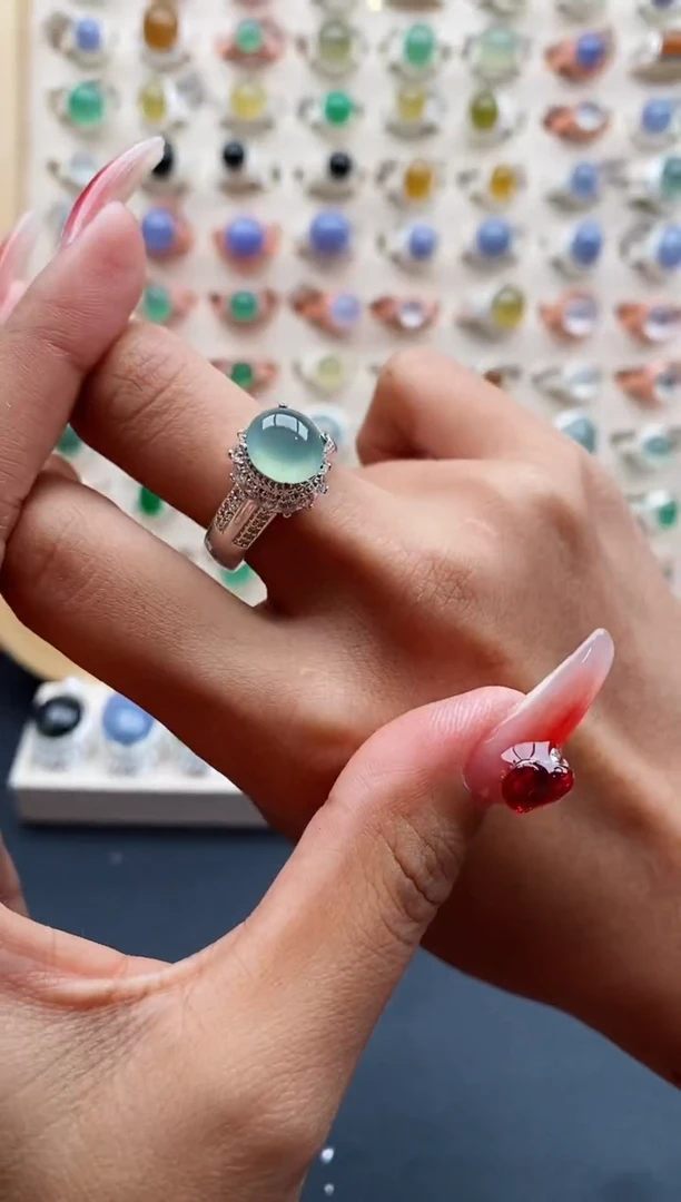 【闪购商品】翡翠戒指未镶嵌天然缅甸A货翡翠333 2+6