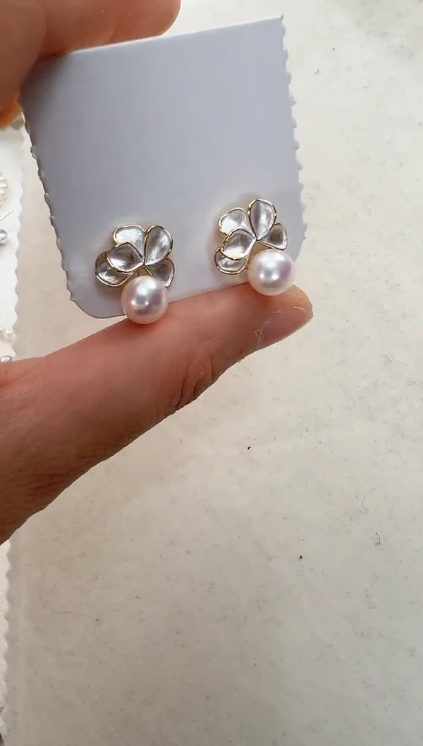 【闪购商品】淡水珍珠耳饰合金水月光