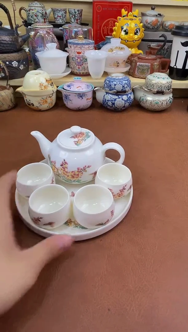 陶瓷茶具摆件旅行套组