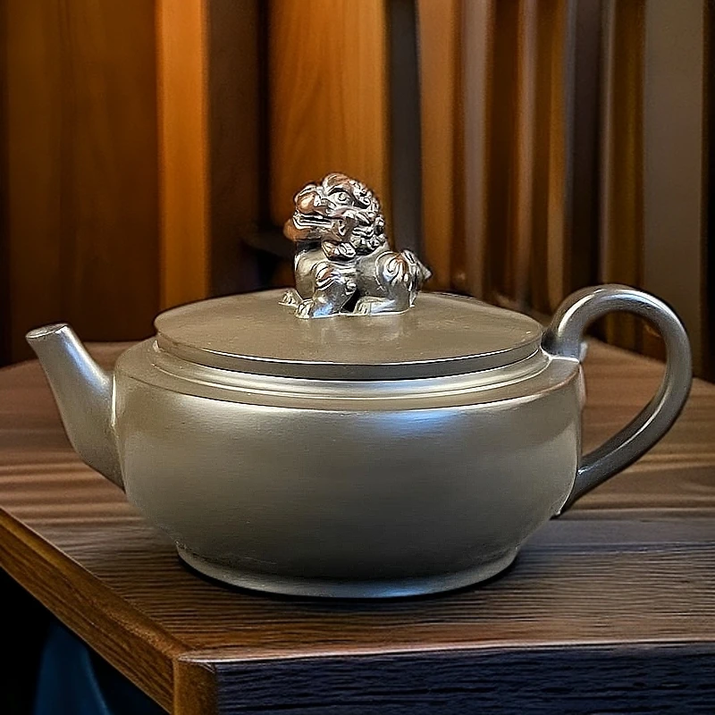 神兽狮子壶 手捏工艺180cc 手工坭兴陶泡茶壶高端茶具茶器 功夫茶