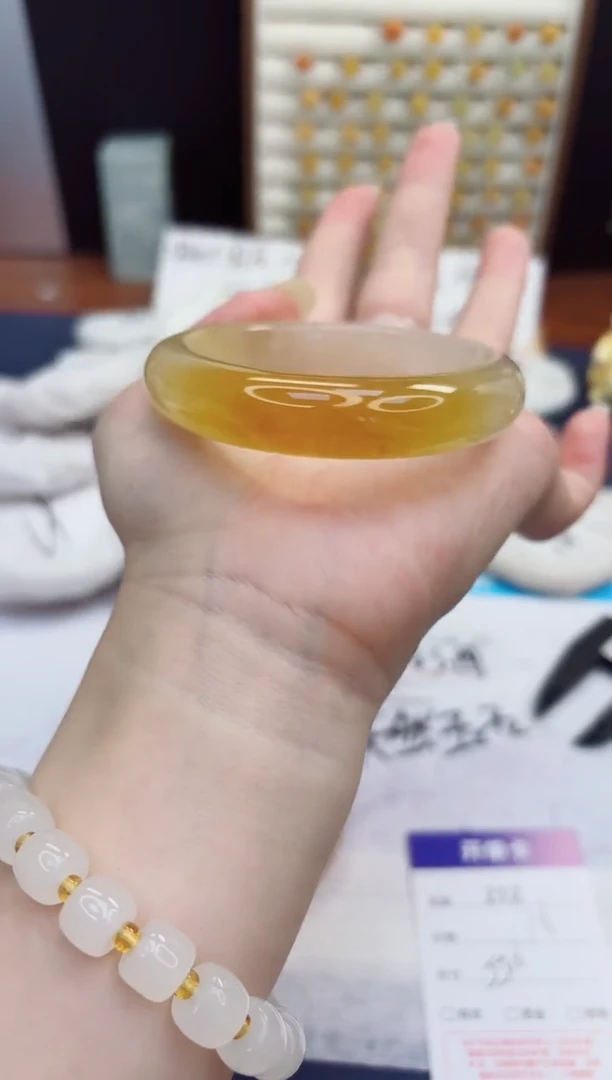 未镶嵌手镯石英质玉212-财气镯-圈口55