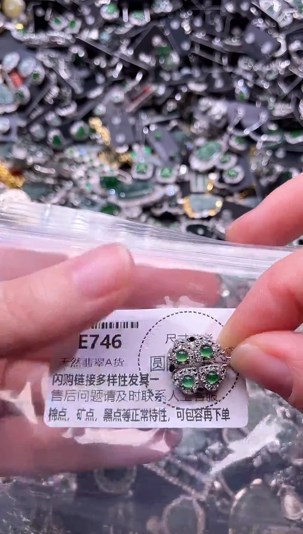 翡翠未镶嵌颈饰E746项链