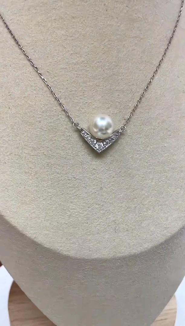 颈饰银S925镶嵌海水珍珠8.7