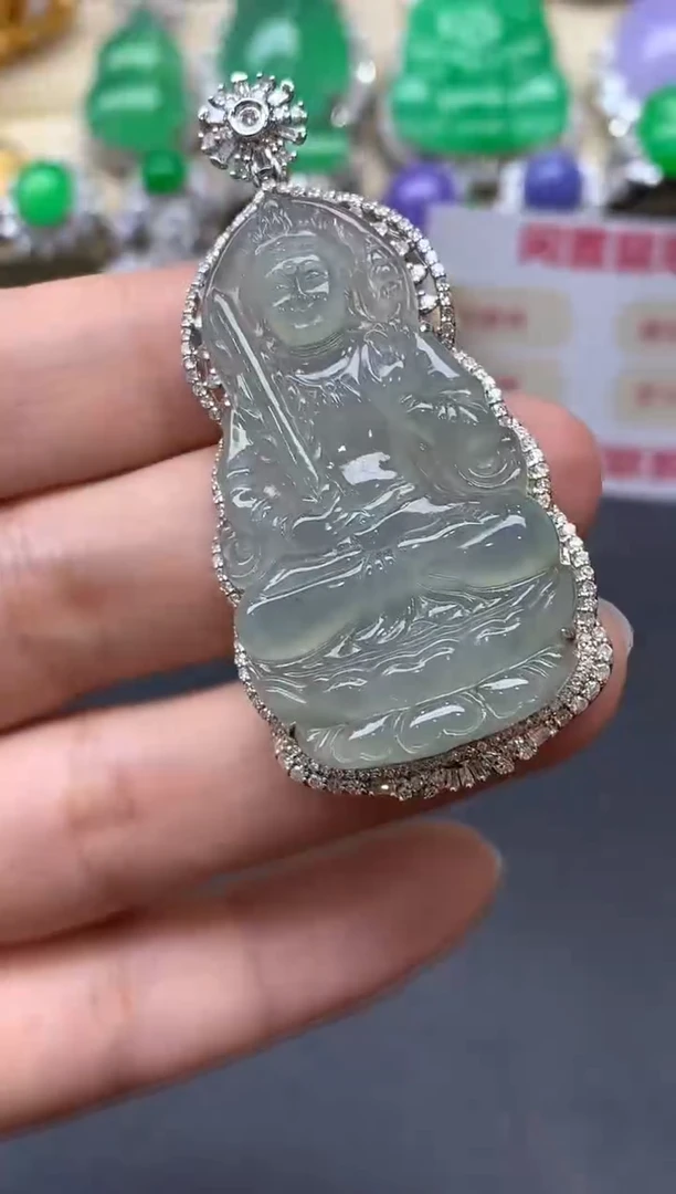 颈饰18K金镶嵌翡翠596-中国好珍宝