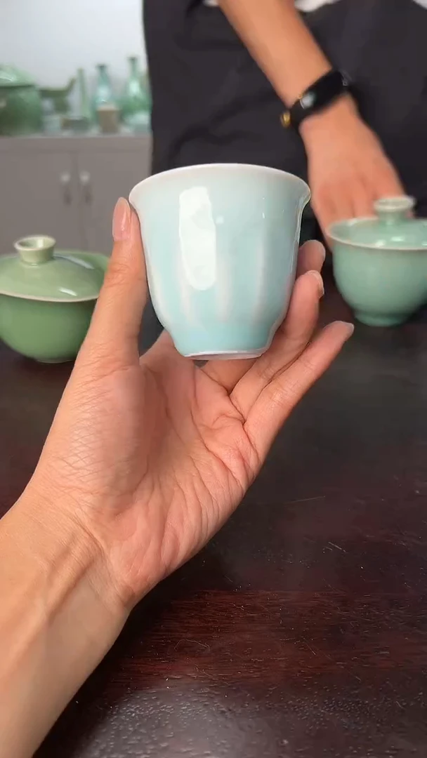 龙泉云间青瓷小米茶器