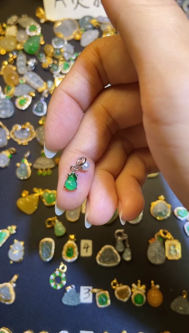 吊坠(不含链)银S925镶嵌翡翠1