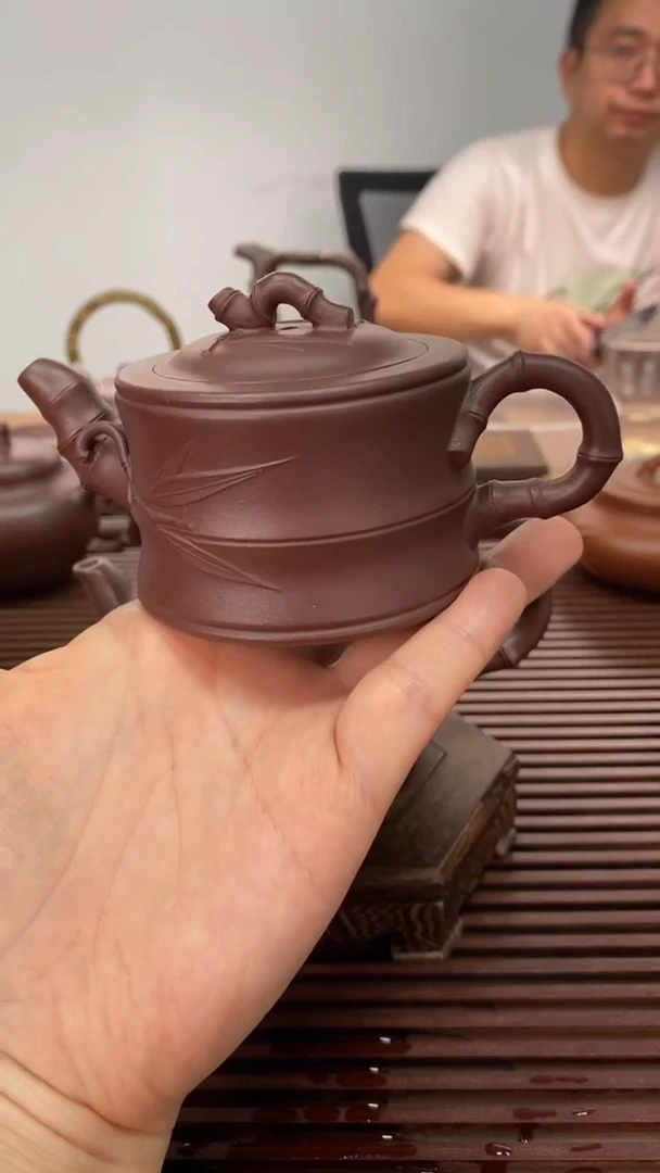茶壶紫砂竹段紫泥120毫升