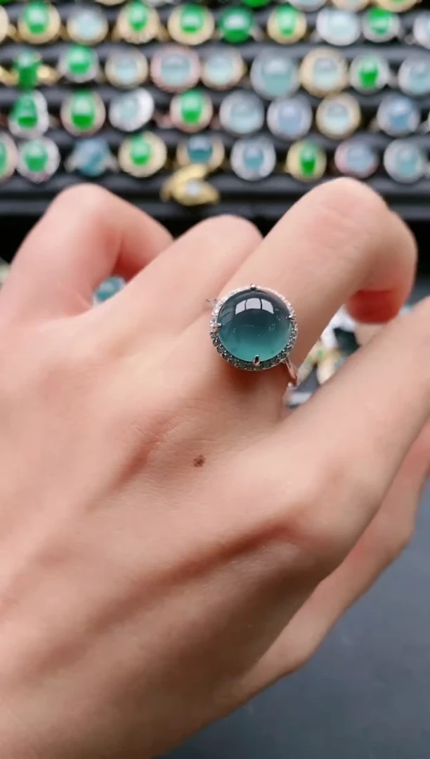 【闪购商品】翡翠戒指银S925镶嵌111111111