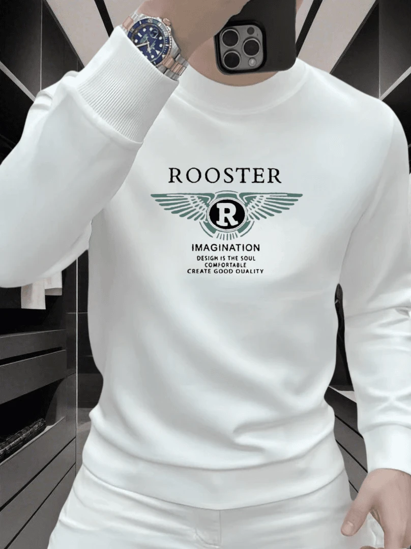 个性潮流爆款印花重磅圆领卫衣痞帅街头宽松休闲时尚男士潮流卫衣