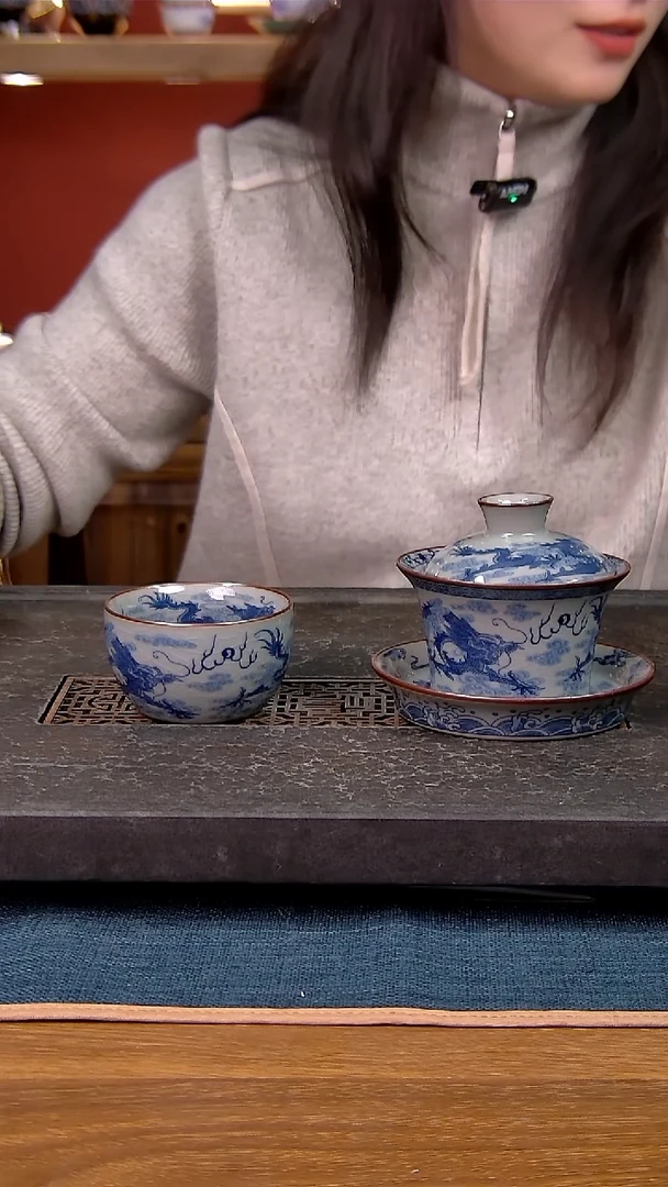 简装家用款2件套 老陶泥开片纹陶瓷茶具