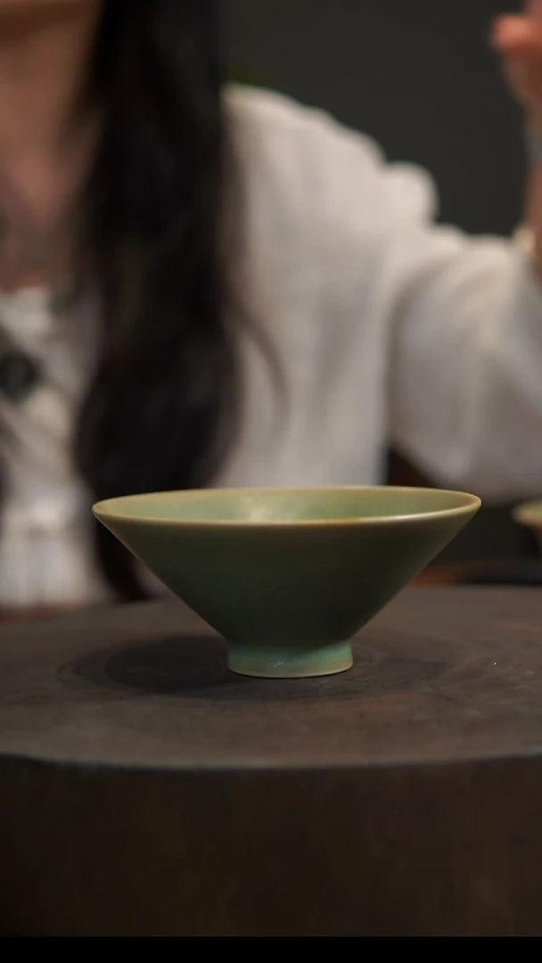 杯子动****队斗笠杯 汝州原产地  原矿老釉