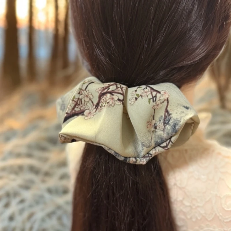 通用发圈马尾发饰复古蝴蝶结发带布艺简约饰品低丸子头大肠发圈