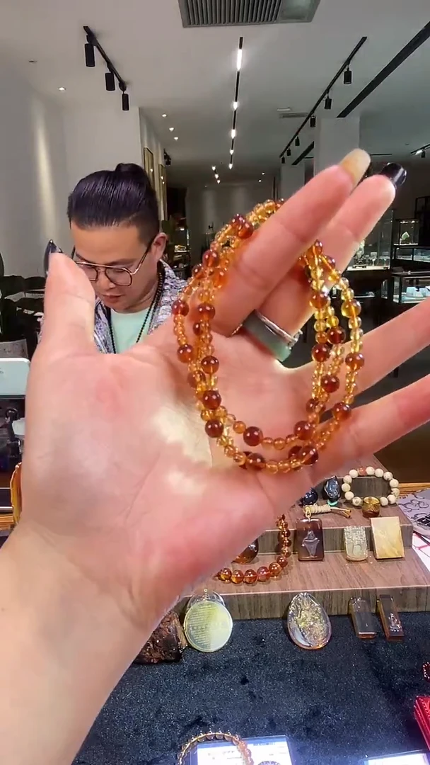 琥珀颈饰未镶嵌缅甸琥珀妈妈链