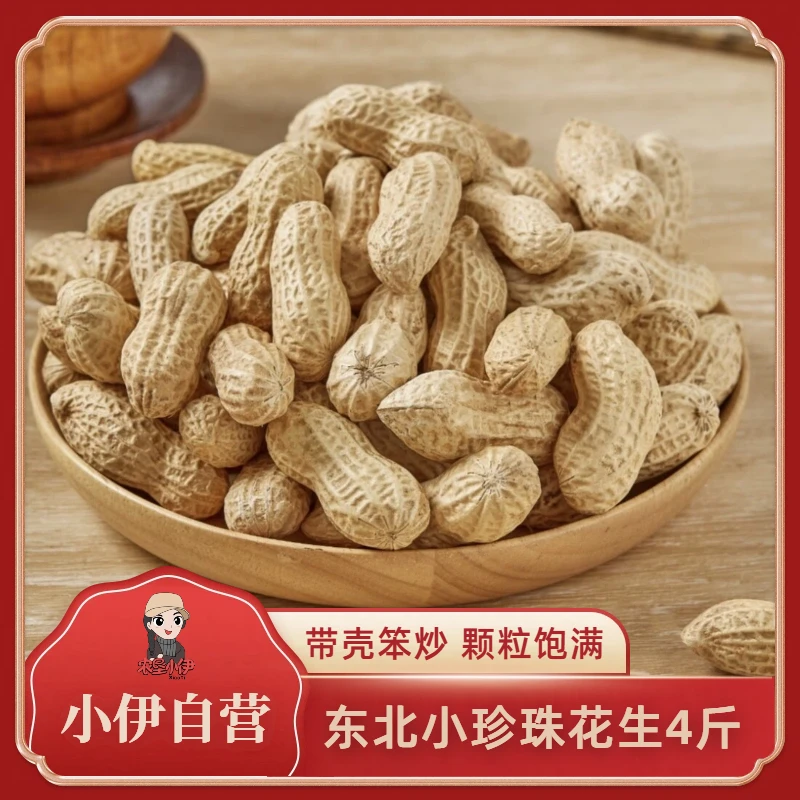2025年新东北小珍珠花生4斤带壳笨炒熟花生零食新货原味花生