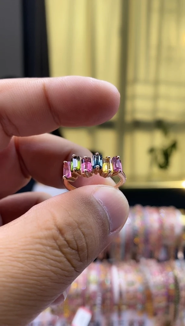 【闪购商品】碧玺戒指银S925镶嵌453354354354