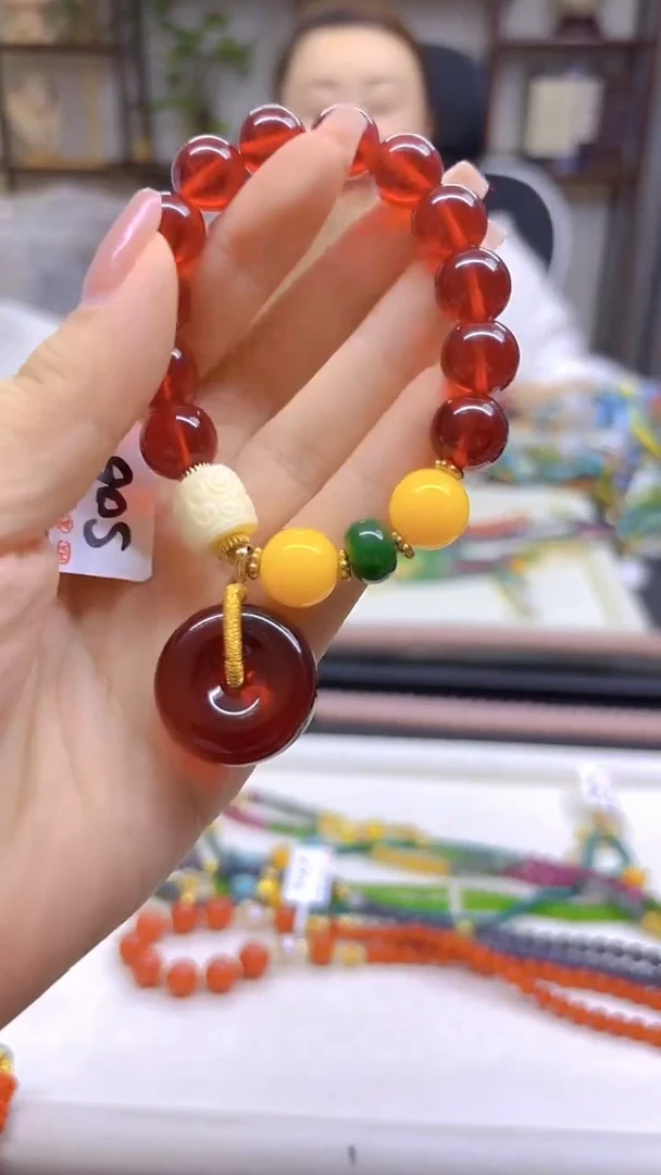 未镶嵌血珀手链DIY款S06