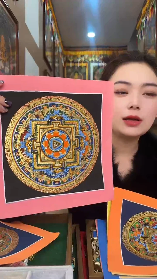 吊坠坛城-热贡纯手绘唐卡