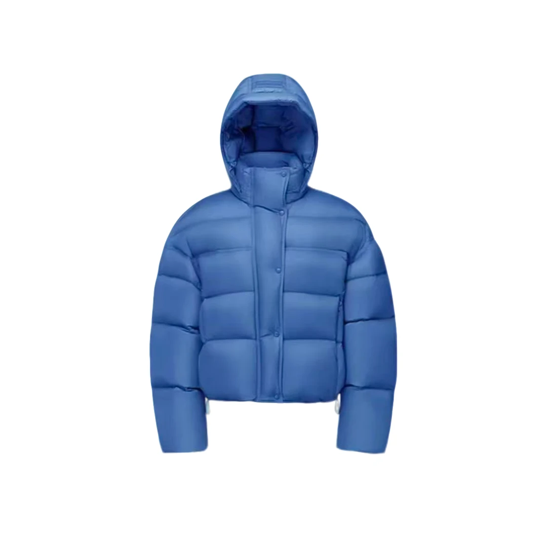 2025新款时尚保暖短款泡芙连帽羽绒服女款