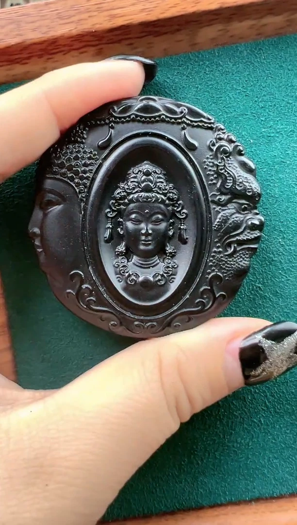 【闪购商品】和田玉颈饰未镶嵌新疆和田玉墨玉佛魔 吊坠