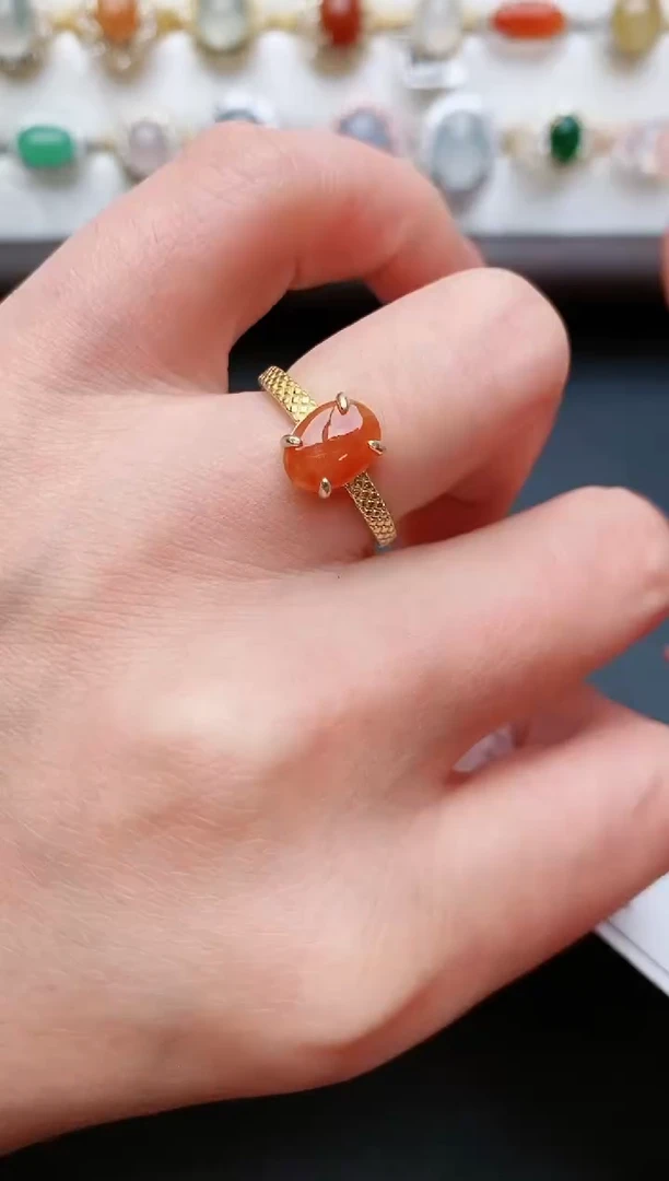 翡翠戒指银S925镶嵌...