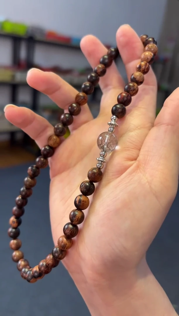 未镶嵌手链发晶    8mm 降真香【发发发】双圈