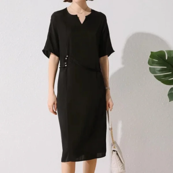 简约气质桑蚕丝连衣裙 6883