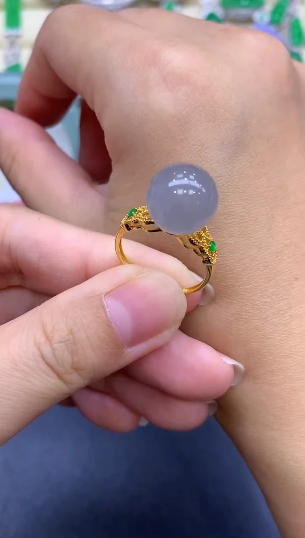 18K金镶嵌戒指翡翠375-中国好珍宝