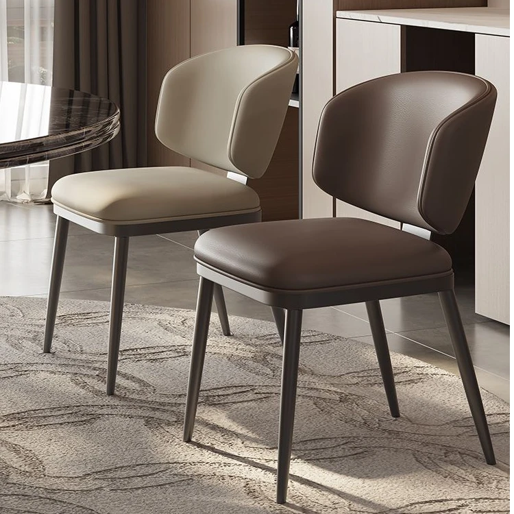 意式猫抓皮餐椅民宿公寓餐桌椅轻奢高端家用椅子酒店餐厅靠背椅凳