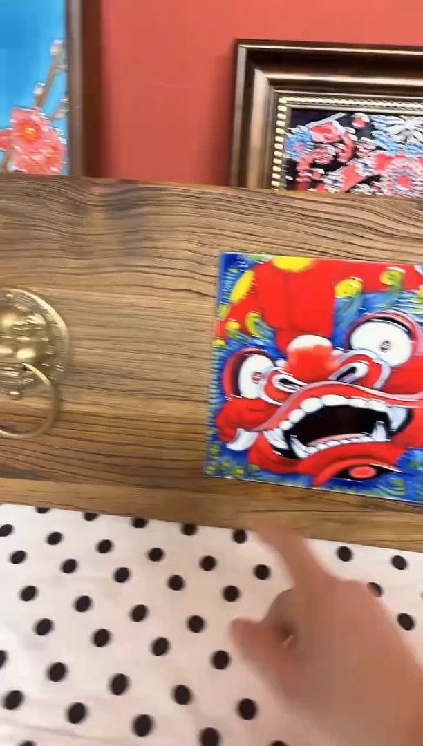 陶瓷 榆木老门板 醒狮   微瑕