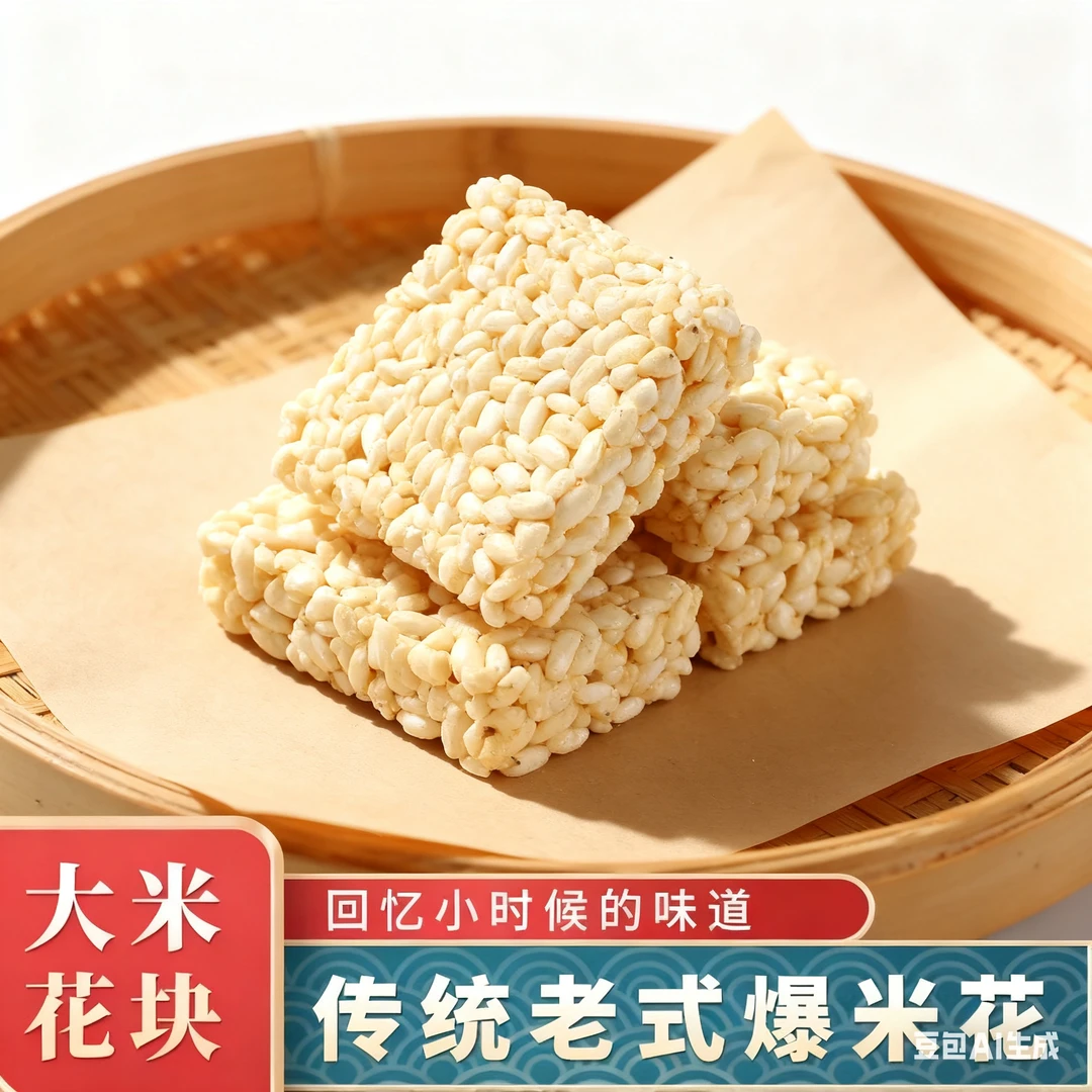 【到手一斤】传统老式米花糖传统爆米花香酥香脆米板7080后的回忆