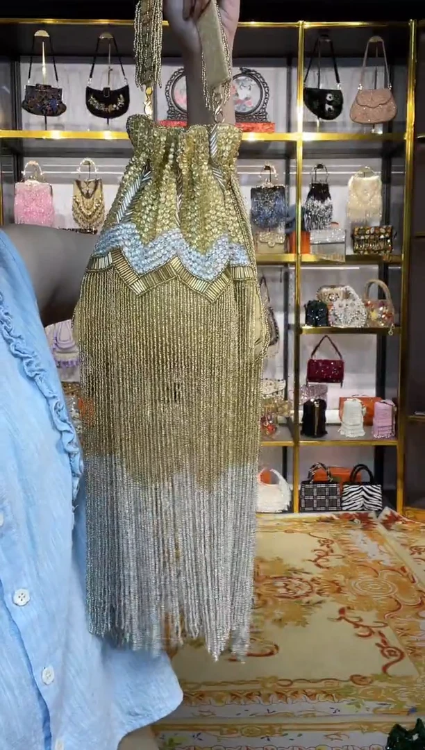 织物珠韵恒泽重工串珠手提包